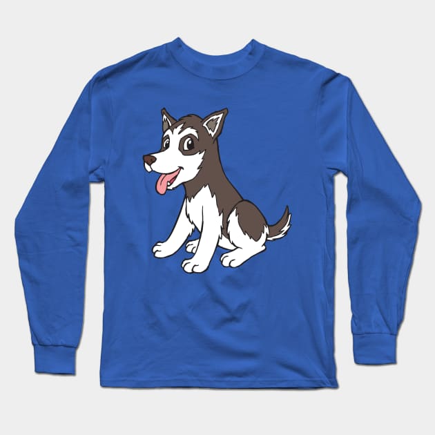 Husky Puppy Long Sleeve T-Shirt by samshirts